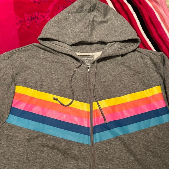 “THE COLOR RUN” plus size sip up hoodie - Picture 3 of 6